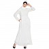 Designer embroidery wedding abaya-off white